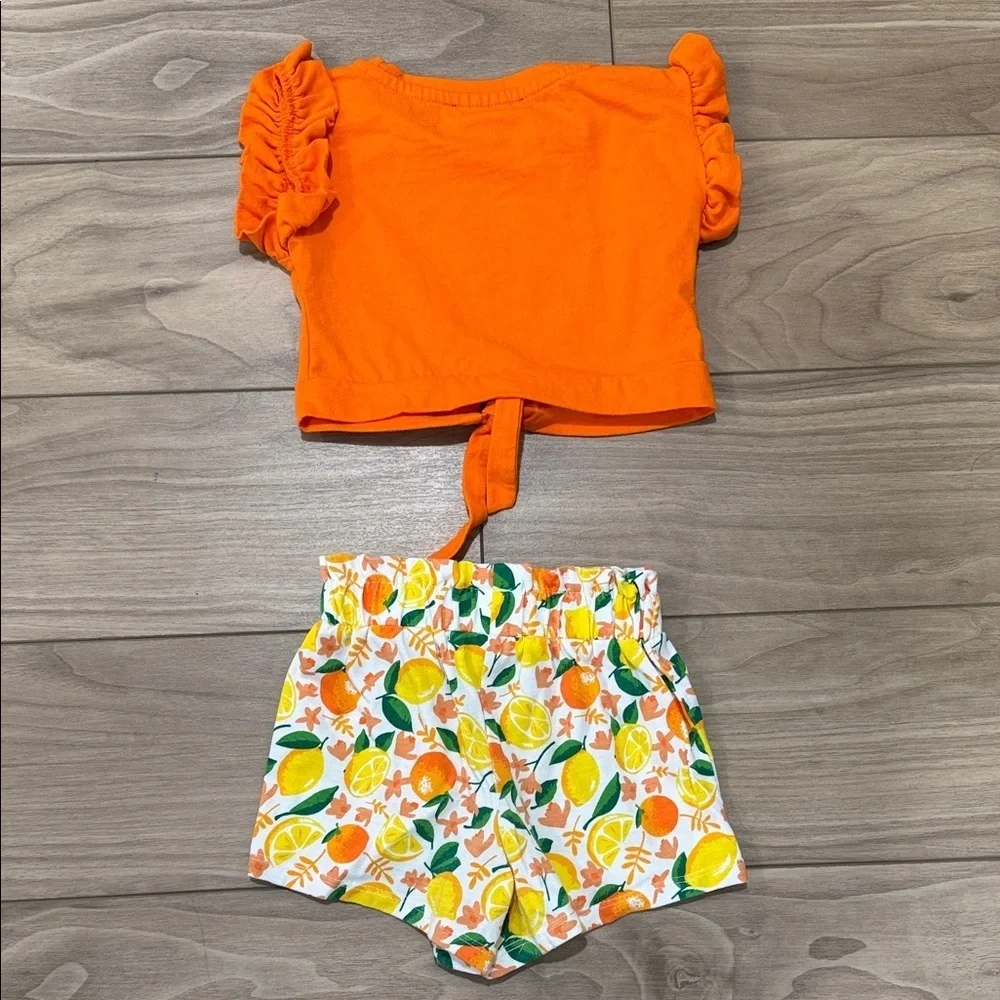 Orange Lemon Top and Shorts Set